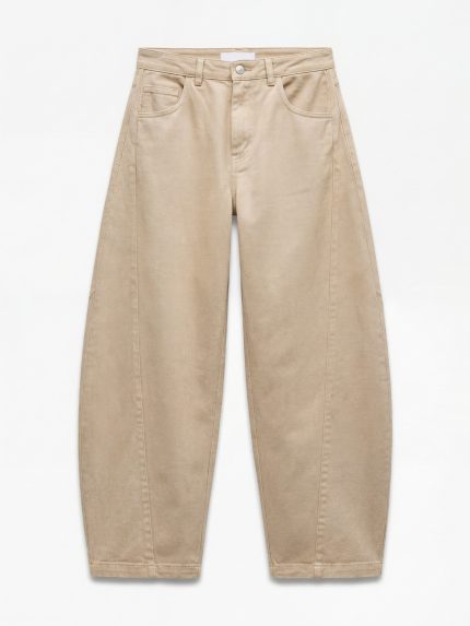 Isla Structured Pants – Beige