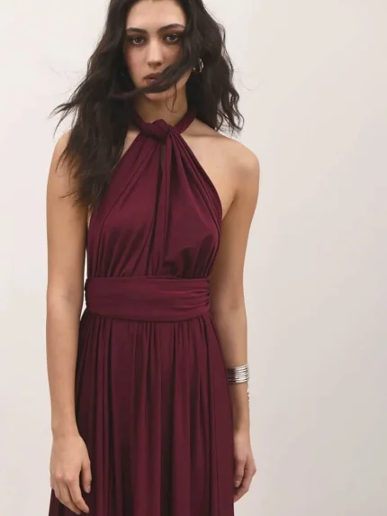 Allium Multiform Dress – Burgundy