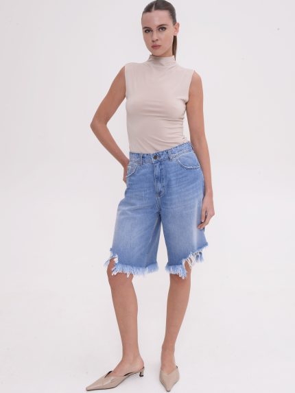 Eden Denim Bermuda – Mid Blue