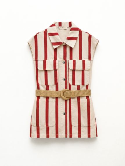 Jenny Striped Vest – Red