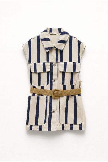 Jenny Striped Vest – Blue