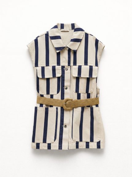 Jenny Striped Vest – Blue