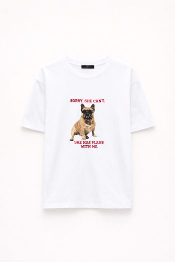 Brown Pug T-shirt – White