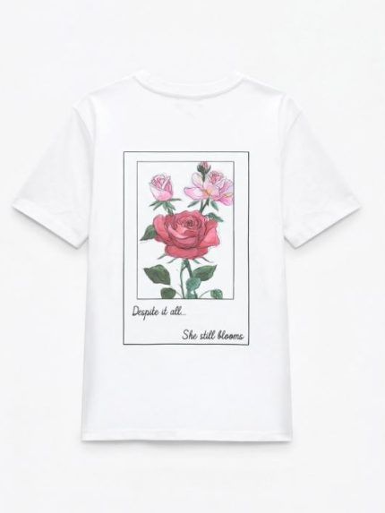 Rose T-shirt – White